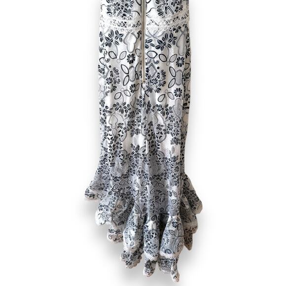 Bronx and Banco Santorini Maxi High Low Dress White Blue Extra Small 2 Women’s - Picture 11 of 11